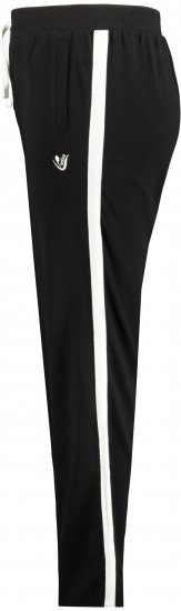 Ulla Popken Side Stripe Adjustable Drawstring Waist Joggers Black - Kavbojke & Hlače v Velikih Številkah – Plus Size - 
