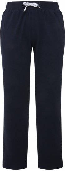 Ulla Popken Side Stripe Adjustable Drawstring Waist Joggers Navy - Kavbojke & Hlače v Velikih Številkah – Plus Size - 