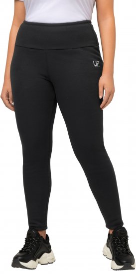 Ulla Popken Faux Fur Lined Stretch Leggings Black - Ulla Popken - 