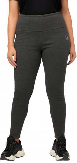 Ulla Popken Faux Fur Lined Stretch Leggings Charcoal - Kavbojke & Hlače v Velikih Številkah – Plus Size - 