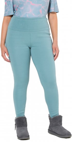 Ulla Popken Faux Fur Lined Stretch Leggings Ice Green - Kavbojke & Hlače v Velikih Številkah – Plus Size - 