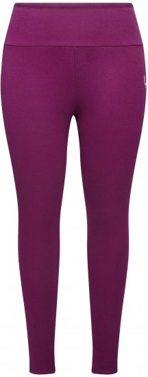Ulla Popken Faux Fur Lined Stretch Leggings Pink Berry - Kavbojke & Hlače v Velikih Številkah – Plus Size - 