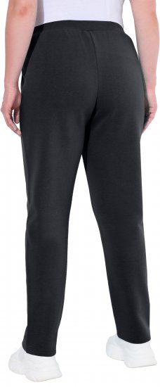 Ulla Popken Basic Drawstring Elastic Waist Cotton Blend Joggers Black - Kavbojke & Hlače v Velikih Številkah – Plus Size - 