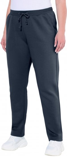 Ulla Popken Basic Drawstring Elastic Waist Cotton Blend Joggers Navy - Kavbojke & Hlače v Velikih Številkah – Plus Size - 