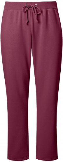 Ulla Popken Basic Drawstring Elastic Waist Cotton Blend Joggers Dark Berry - Kavbojke & Hlače v Velikih Številkah – Plus Size - 