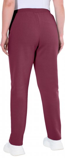 Ulla Popken Basic Drawstring Elastic Waist Cotton Blend Joggers Dark Berry - Kavbojke & Hlače v Velikih Številkah – Plus Size - 