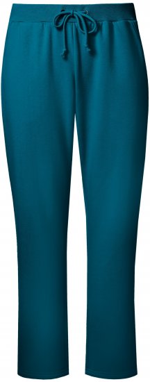 Ulla Popken Basic Drawstring Elastic Waist Cotton Blend Joggers Cerulean - Kavbojke & Hlače v Velikih Številkah – Plus Size - 
