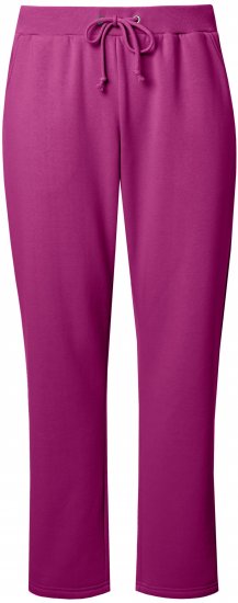 Ulla Popken Basic Drawstring Elastic Waist Cotton Blend Joggers Berry - Kavbojke & Hlače v Velikih Številkah – Plus Size - 