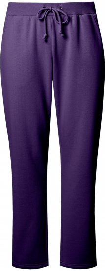 Ulla Popken Basic Drawstring Elastic Waist Cotton Blend Joggers Deep Violet - Kavbojke & Hlače v Velikih Številkah – Plus Size - 