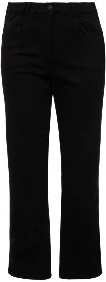 Ulla Popken Basic Mony Tapered Leg Stretch Pants Black - Kavbojke & Hlače v Velikih Številkah – Plus Size - 
