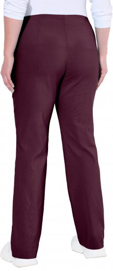 Ulla Popken Bengaline Elastic Waist Thermal Pants Aubergine - Kavbojke & Hlače v Velikih Številkah – Plus Size - 