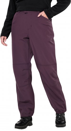 Ulla Popken Softshell Triple Function Fleece Lined Pants Dark Blackberry - Kavbojke & Hlače v Velikih Številkah – Plus Size - 