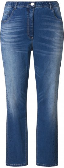 Ulla Popken Rhinestone Detail Stretch Fit Jeans Denim Blue - Kavbojke & Hlače v Velikih Številkah – Plus Size - 