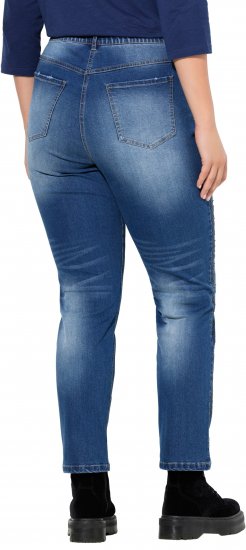 Ulla Popken Rhinestone Detail Stretch Fit Jeans Denim Blue - Kavbojke & Hlače v Velikih Številkah – Plus Size - 