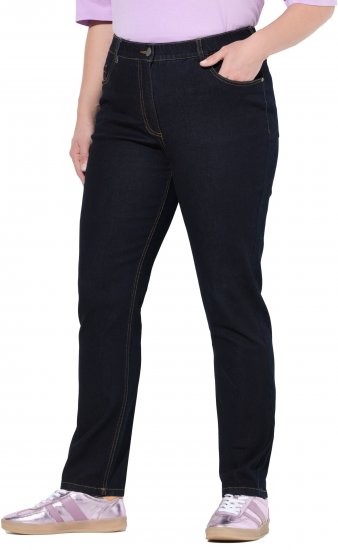 Ulla Popken Stretch Fit Jeans Dark Blue Denim - Kavbojke & Hlače v Velikih Številkah – Plus Size - 