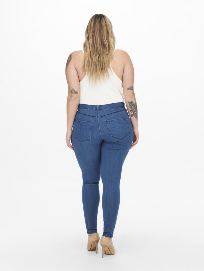 Only Carmakoma Thunder Life Skinny Fit Jeans Blue Denim - Kavbojke & Hlače v Velikih Številkah – Plus Size - 