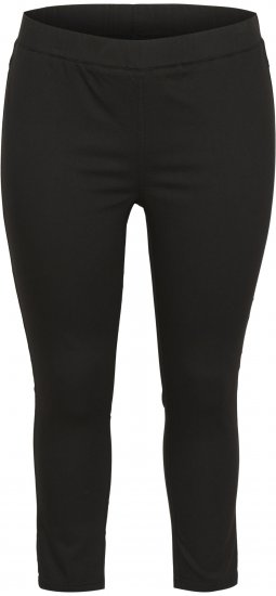 Kaffe Curve Ana Krajšane Twill Jeggings Globoko črna - Kavbojke & Hlače v Velikih Številkah – Plus Size - 