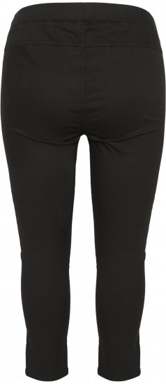Kaffe Curve Ana Krajšane Twill Jeggings Globoko črna - Kavbojke & Hlače v Velikih Številkah – Plus Size - 