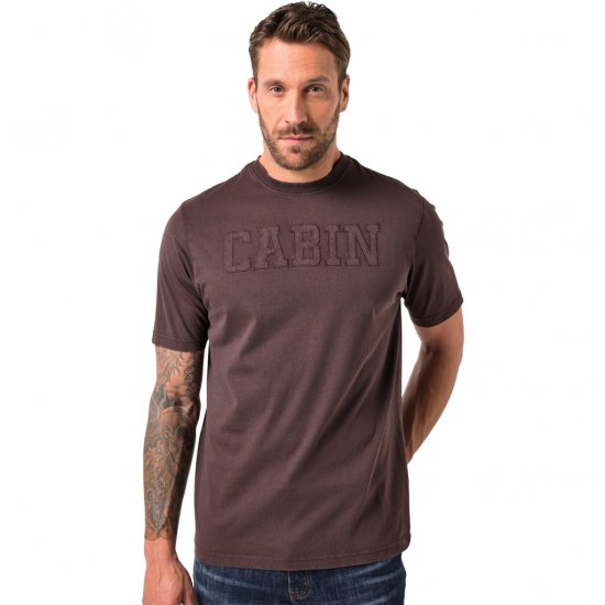 JP1880 T-Shirt Short Sleeve Cabin Mahogany Brown - Kratke Majice - Moške kratke majice za močnejše postave