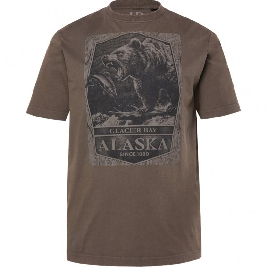 JP1880 T-Shirt Short Sleeve Alaska Dark Brown - Kratke Majice - Moške kratke majice za močnejše postave