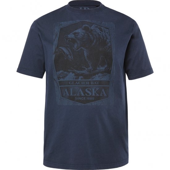 JP1880 T-Shirt Short Sleeve Alaska Navy - Kratke Majice - Moške kratke majice za močnejše postave
