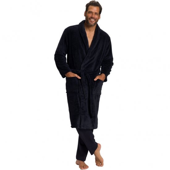 JP1880 Bathrobe with Spacious Patch Pockets Dark Navy - Spodnje perilo & kopalne hlače - Moško Spodnje Perilo za močnejše postave