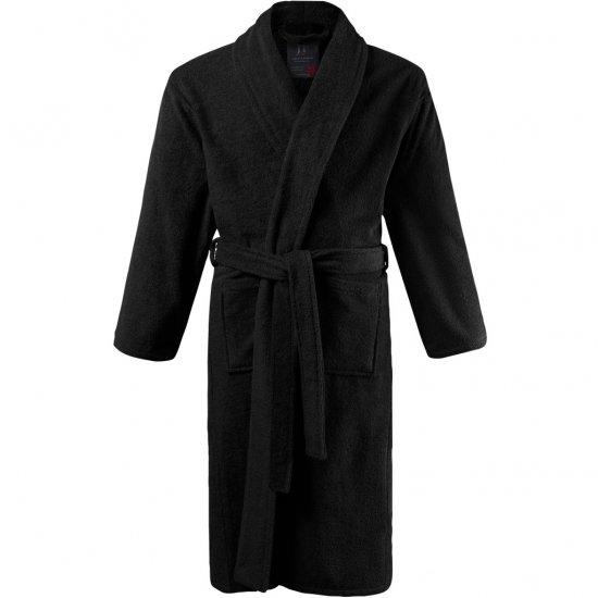 JP1880 Bathrobe Extra Soft Terry Cloth Black - Spodnje perilo & kopalne hlače - Moško Spodnje Perilo za močnejše postave