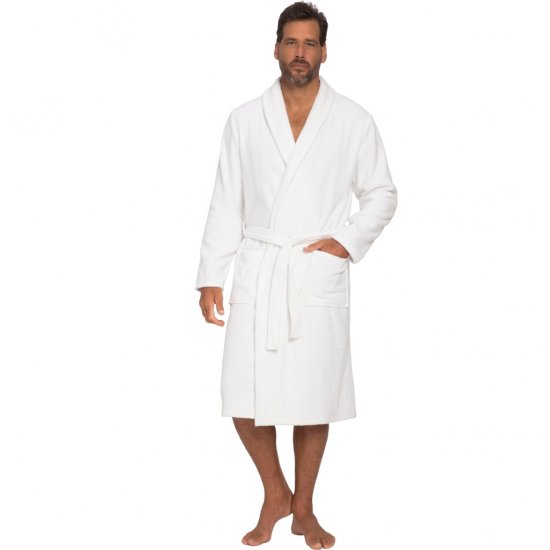 JP1880 Bathrobe Extra Soft Terry Cloth White - Spodnje perilo & kopalne hlače - Moško Spodnje Perilo za močnejše postave