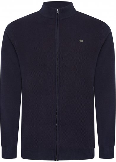 Kam Jeans 95 Zip Through Knitted Sweater Navy - Puloverji & jopice - Moški Puloverji & Jopice za Močnejše Postave