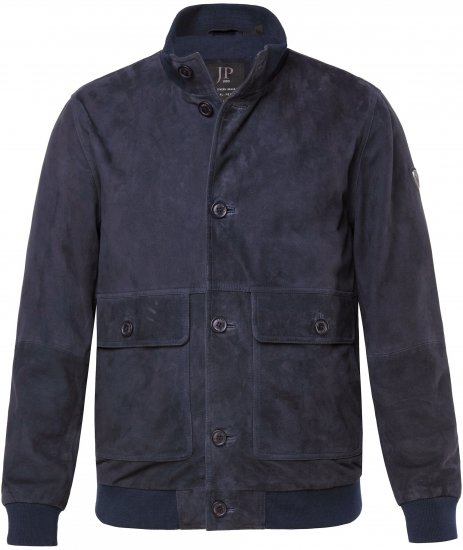 JP1880 Soft Goatskin Suede Leather Jacket Navy - Usnjene jakne - Usnjene jakne v velikih velikostih