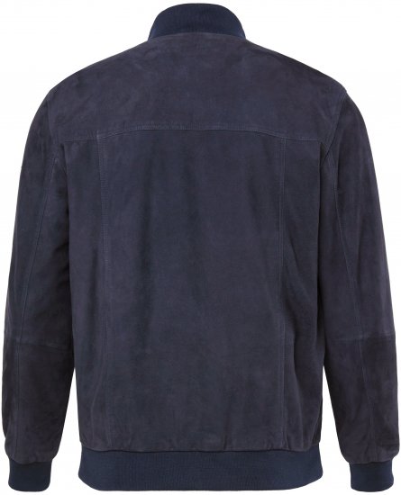 JP1880 Soft Goatskin Suede Leather Jacket Navy - Usnjene jakne - Usnjene jakne v velikih velikostih