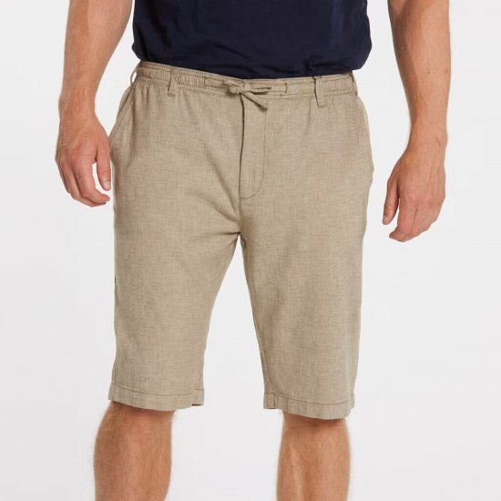 North Latitude 41106 Linen Shorts Beige - Kratke hlače - Moške Kratke Hlače za Močnejše Postave