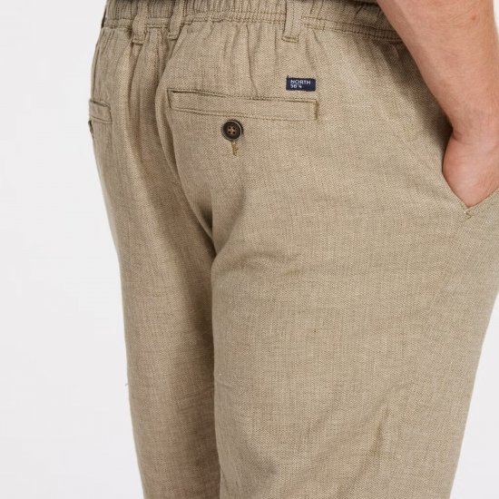 North Latitude 41106 Linen Shorts Beige - Kratke hlače - Moške Kratke Hlače za Močnejše Postave
