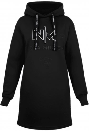 Nora Mikken KADRI WHITE Long Hoodie Black - Puloverji & jopice - 