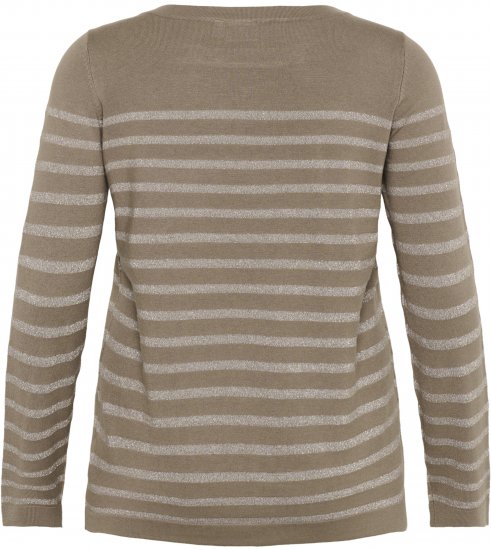 Kaffe Curve Linia Boatneck Pullover Morel Melange with Silver Lurex - Pleten puloverji - 