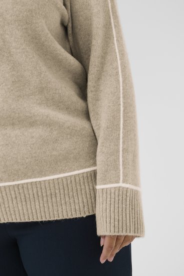 Kaffe Curve Jina Knit Pullover Feather Grey Melange - Pleten puloverji - 