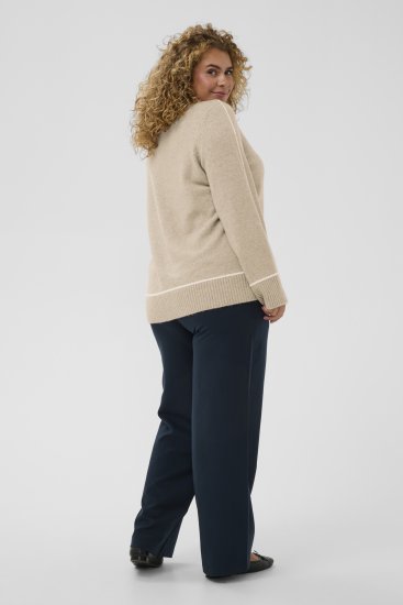 Kaffe Curve Jina Knit Pullover Feather Grey Melange - Pleten puloverji - 