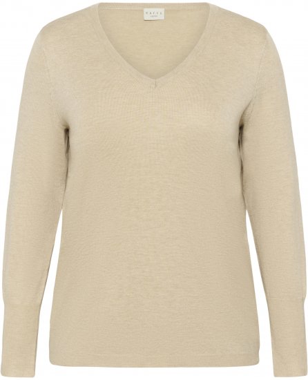 Kaffe Curve Lizzy Long Sleeve Pullover Feather Grey Melange - Pleten puloverji - 