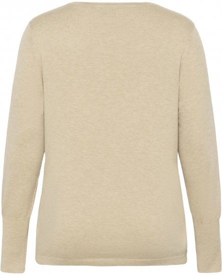 Kaffe Curve Lizzy Long Sleeve Pullover Feather Grey Melange - Pleten puloverji - 