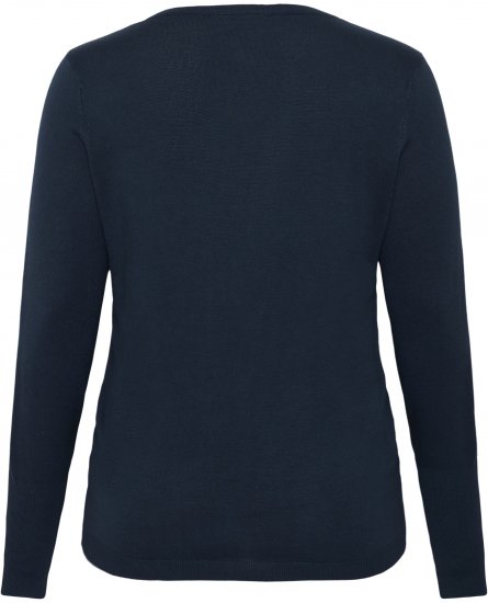 Kaffe Curve Lizzy Long Sleeve Pullover Midnight Marine - Pleten puloverji - 