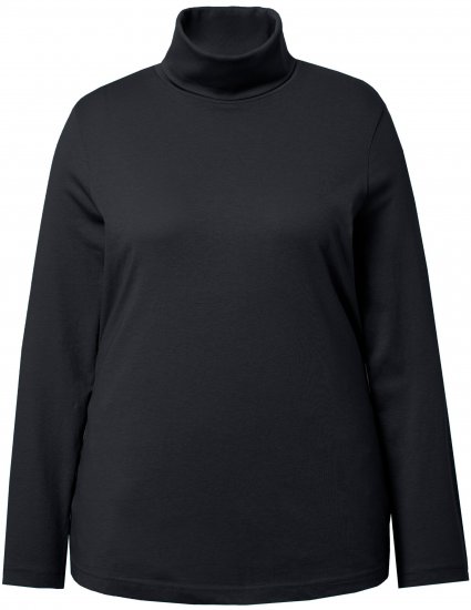 Ulla Popken Basic Long Sleeve Slim Fit Turtleneck Black - Puloverji & jopice - 
