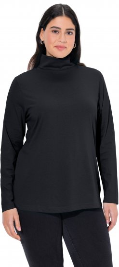 Ulla Popken Basic Long Sleeve Slim Fit Turtleneck Black - Puloverji & jopice - 