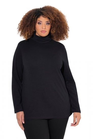 Ulla Popken Basic Long Sleeve Slim Fit Turtleneck Black - Puloverji & jopice - Udobni puloverji in pletenine