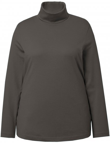 Ulla Popken Basic Long Sleeve Slim Fit Turtleneck Graphite Grey - Puloverji & jopice - 