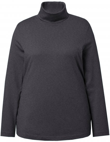 Ulla Popken Basic Long Sleeve Slim Fit Turtleneck Charcoal Grey Melange - Puloverji & jopice - 