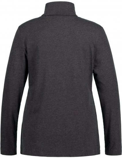 Ulla Popken Basic Long Sleeve Slim Fit Turtleneck Charcoal Grey Melange - Puloverji & jopice - 
