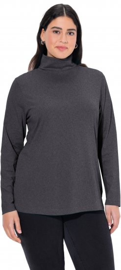 Ulla Popken Basic Long Sleeve Slim Fit Turtleneck Charcoal Grey Melange - Puloverji & jopice - 