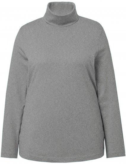 Ulla Popken Basic Long Sleeve Slim Fit Turtleneck Light Grey Melange - Puloverji & jopice - 
