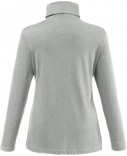 Ulla Popken Basic Long Sleeve Slim Fit Turtleneck Light Grey Melange - Puloverji & jopice - 