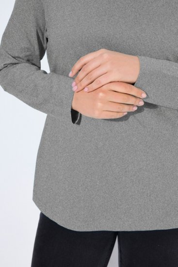 Ulla Popken Basic Long Sleeve Slim Fit Turtleneck Light Grey Melange - Puloverji & jopice - Udobni puloverji in pletenine